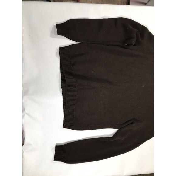 NWT Lauren Ralph Lauren Large Brown Waffle Knit Cowl Neck Button Sweater - Picture 7 of 9